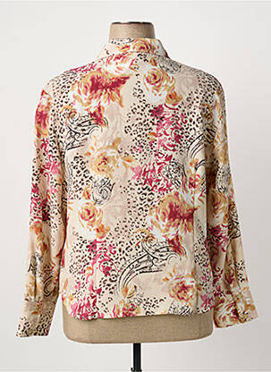 Chemisier tissage crêpe manches longues beige FOSBY femme