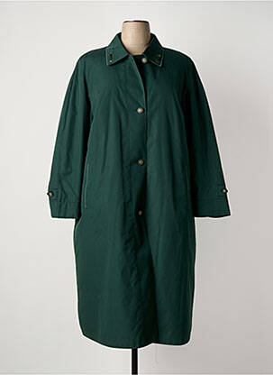 Trench tissage popeline sans capuche vert BARBARA LEBEK femme