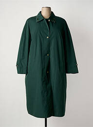 Trench tissage popeline sans capuche vert BARBARA LEBEK femme