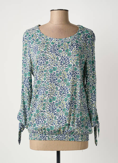 Blouse imprimé fleurs manches longues bleu BARBARA LEBEK femme