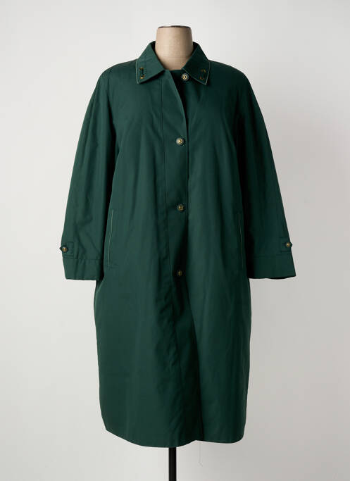 Trench tissage popeline sans capuche vert BARBARA LEBEK femme