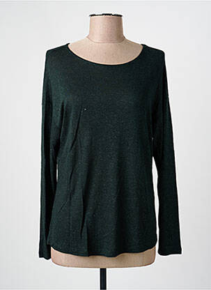 Top stretch manches longues vert ONLY femme