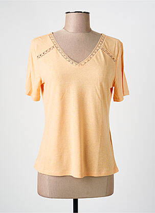 Top stretch manches courtes orange ONLY femme
