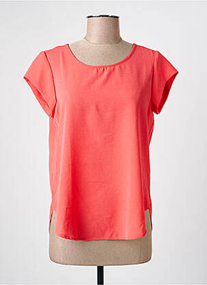 Blouse légère et transparente manches courtes rose ONLY femme
