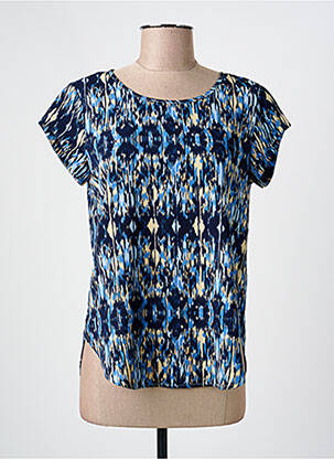 Top tissage crêpe manches courtes bleu ONLY femme
