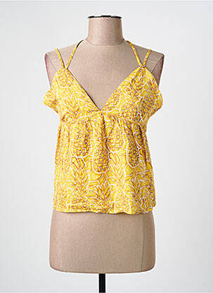 Top manches bretelles ajustables fines bretelles jaune ONLY femme