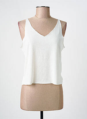 Top stretch sans manche blanc ONLY femme