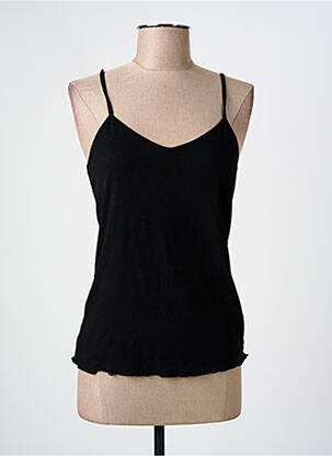 T-shirt stretch fines bretelles noir GRACE & MILA femme