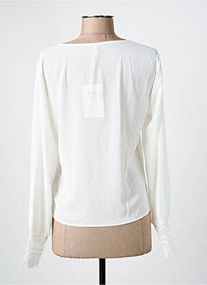 Top tissage crêpe manches longues blanc ONLY femme