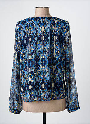 Chemisier tissage crêpe manches longues bleu ONLY femme