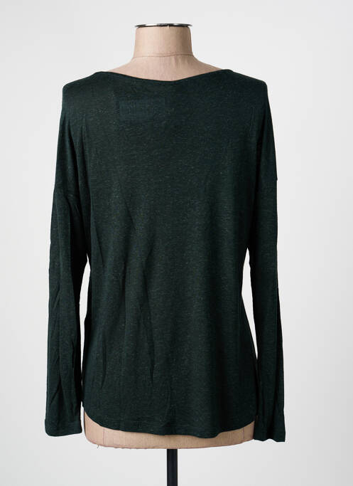Top stretch manches longues vert ONLY femme