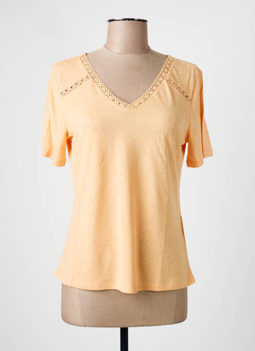 Top stretch manches courtes orange ONLY femme