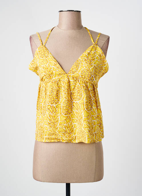 Top manches bretelles ajustables fines bretelles jaune ONLY femme