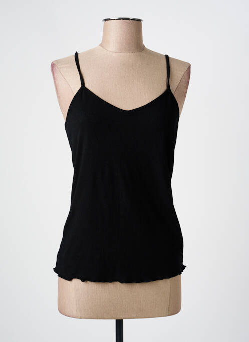 T-shirt stretch fines bretelles noir GRACE & MILA femme