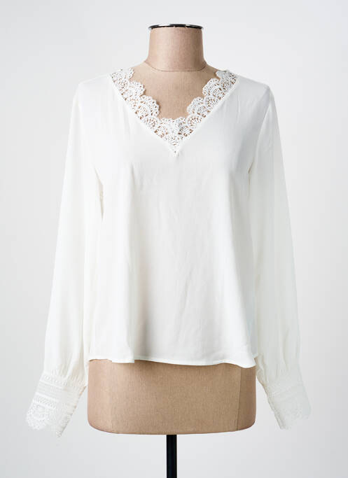 Top coupe cintrée manches longues blanc ONLY femme