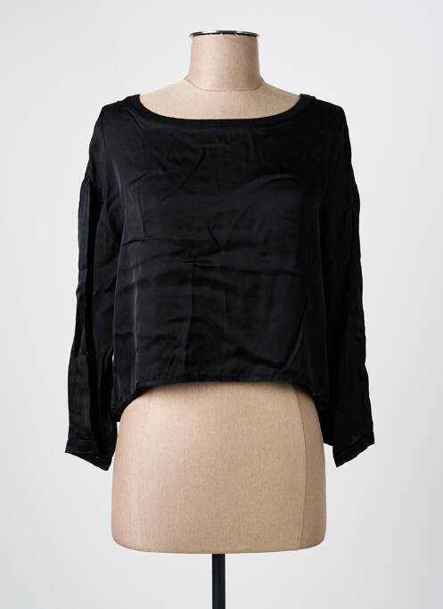 Top coupe cintrée manches longues noir PAKO LITTO femme