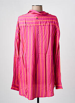 Chemisier tissage popeline manches longues rose PLEASE femme