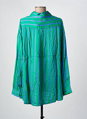 Chemisier tissage popeline manches longues vert PLEASE femme