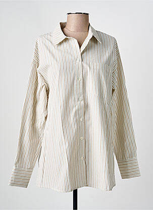 Chemisier coupe droite manches longues beige ONLY femme