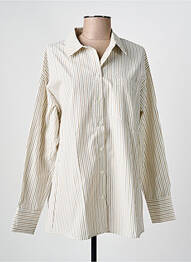 Chemisier coupe droite manches longues beige ONLY femme