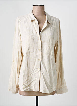 Chemisier coupe cintrée manches longues beige ONLY femme