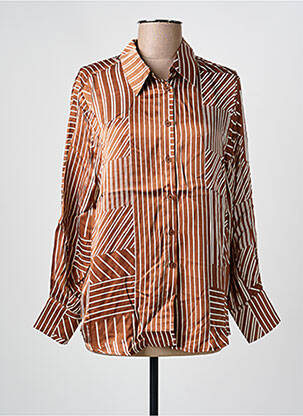 Chemisier coupe fluide manches longues marron GRACE & MILA femme