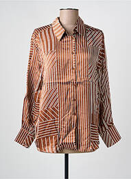 Chemisier coupe fluide manches longues marron GRACE & MILA femme
