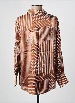 Chemisier coupe fluide manches longues marron GRACE & MILA femme