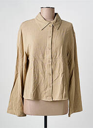 Chemisier tissage crêpe manches longues vert ONLY femme