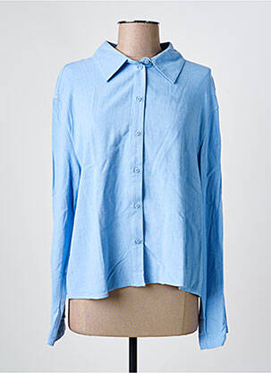 Chemisier tissage crêpe manches longues bleu ONLY femme