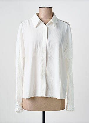 Chemisier tissage crêpe manches longues blanc ONLY femme