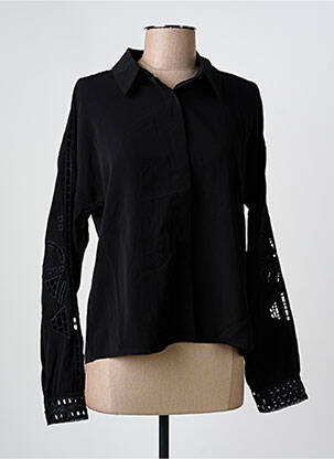 Chemisier tissage crêpe manches longues noir ONLY femme