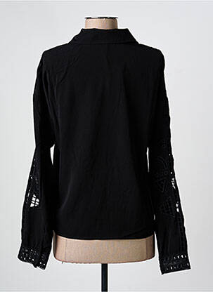 Chemisier tissage crêpe manches longues noir ONLY femme