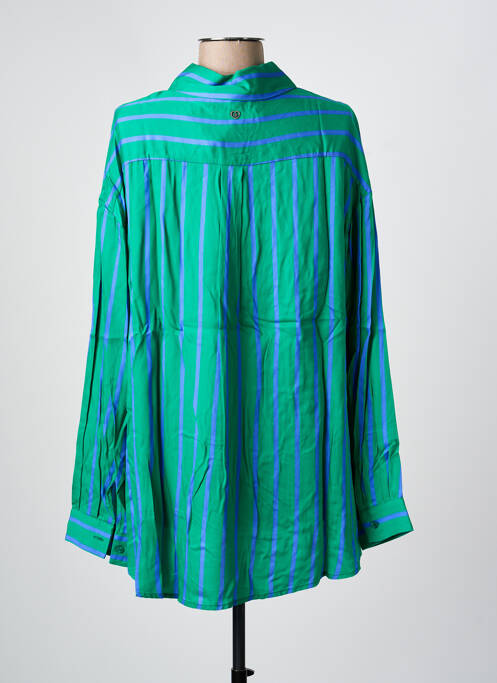 Chemisier tissage popeline manches longues vert PLEASE femme