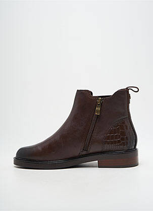 Bottines/boots matière lisse talon plat jusqu'à 3cm marron CAPRICE femme