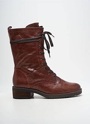 Bottines/boots tissage satiné talon de 4 à 6cm marron CAPRICE femme