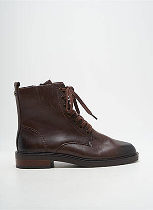Bottines/boots matière lisse talon plat jusqu'à 3cm marron CAPRICE femme