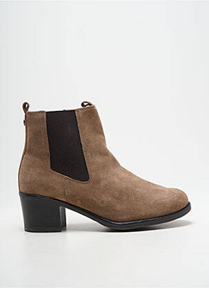 Bottines/boots nubuck talon de 4 à 6cm beige CAPRICE femme