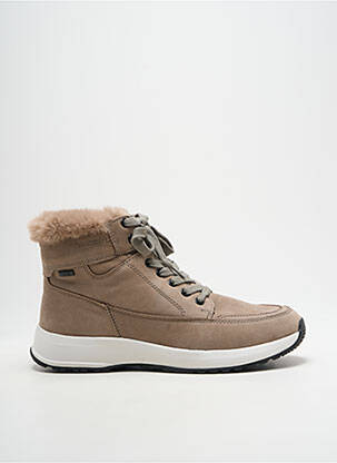 Baskets fermeture zip et lacets talon plat jusqu'à 3cm beige CAPRICE femme
