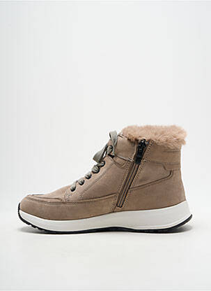 Baskets fermeture zip et lacets talon plat jusqu'à 3cm beige CAPRICE femme