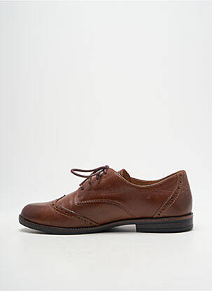 Derbies tissage satiné talon plat jusqu'à 3cm marron CAPRICE femme