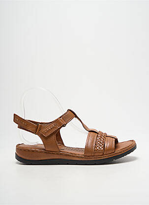Sandales/nu pieds tissage satiné talon plat jusqu'à 3cm marron CAPRICE femme