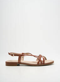 Sandales/nu pieds chiquet talon plat jusqu'à 3cm marron CAPRICE femme