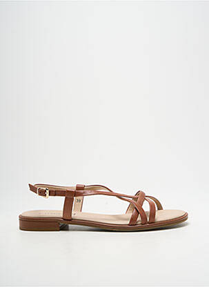 Sandales/nu pieds chiquet talon plat jusqu'à 3cm marron CAPRICE femme