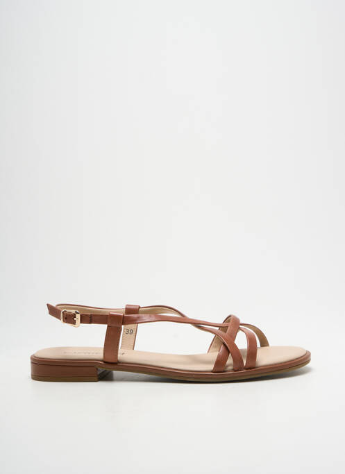 Sandales/nu pieds chiquet talon plat jusqu'à 3cm marron CAPRICE femme