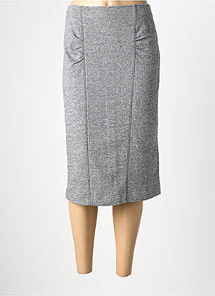 Jupe mi-longue taille à pinces gris FRANK WALDER femme