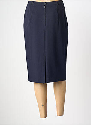 Jupe mi-longue taille à pinces bleu BIANCA femme