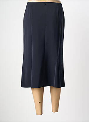 Jupe mi-longue coupe droite évasée sur le bas bleu FRANK WALDER femme