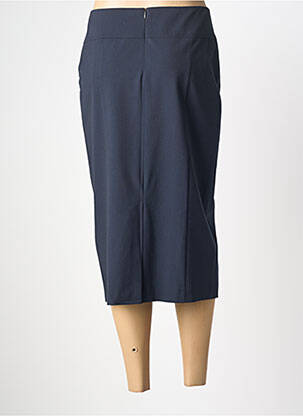 Jupe mi-longue taille à pinces bleu FRANK WALDER femme