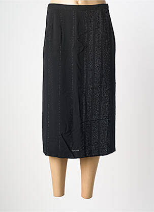 Jupe mi-longue stretch noir BIANCA femme